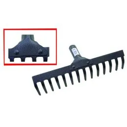 Rastrello in acciaio 12 denti senza manico