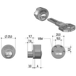 Cilindro di ricambio per serrature serranda PREFER S810.0020