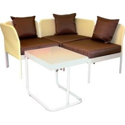 Perla Set giardino divano componibile + tavolino