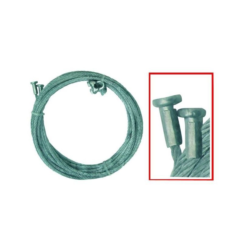 Steel cable tie rod for overhead doors T-hook / clamp kit