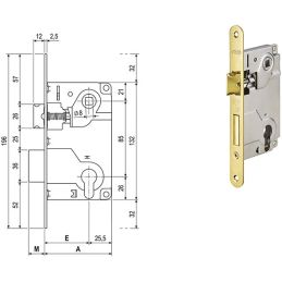 Lock for internal doors AGB 1024 CENTRO european cylinder