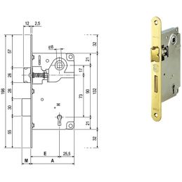 Lock for internal doors AGB 1001 CENTRO Patent