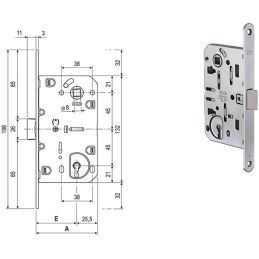 Lock for internal doors AGB 11015 MEDIANA Patent