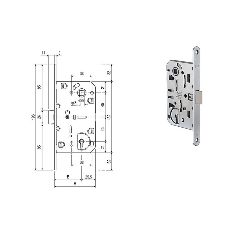 Lock for internal doors AGB 11015 MEDIANA Patent