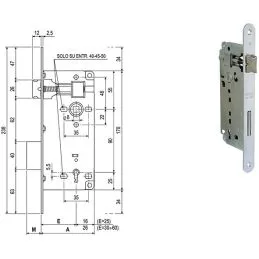 Lock for internal doors AGB 591 PATENT Q.8x90mm BRONZE
