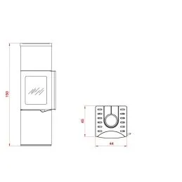 Wood stove Palazzetti Eva S 8 Kw with heat accumulator