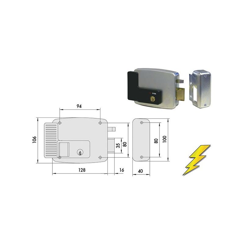 Electro-lock applied Cisa 11921 for gates 'to pull' Electro-lock applied Cisa 11921 for gates 'to pull'