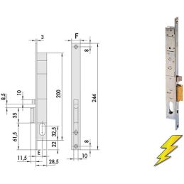 Serratura elettrica Cisa 12011 infilare per porte legno 