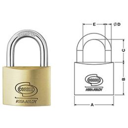 CORBIN padlock standard arch brass PL110