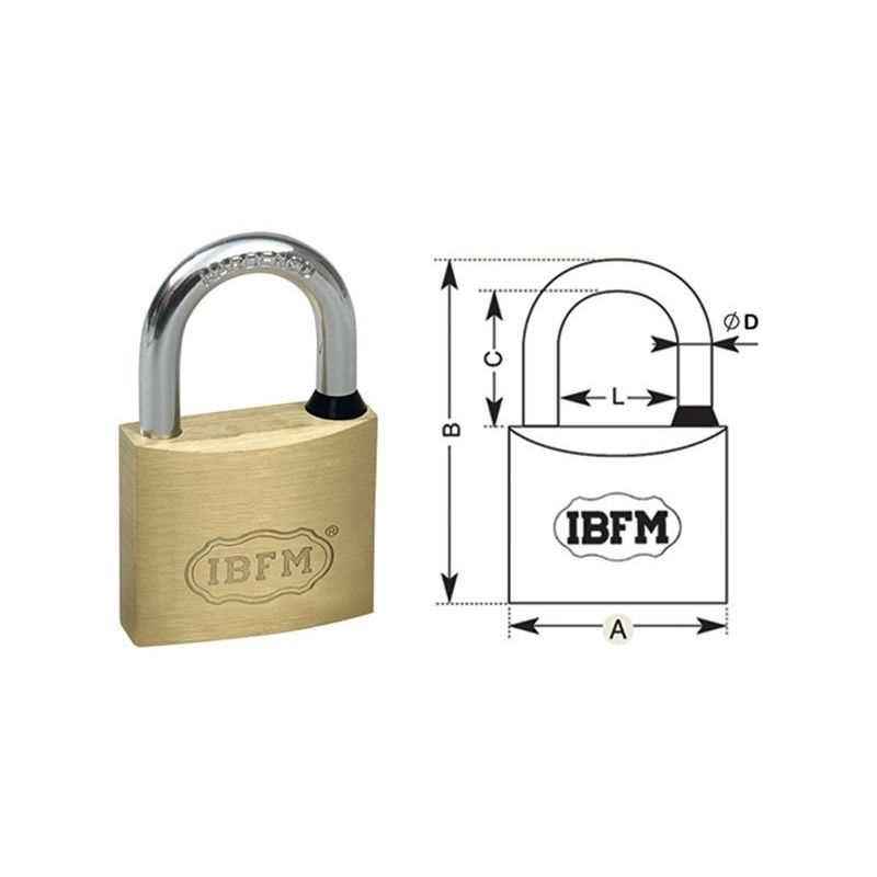 IBFM brass standard arch padlock