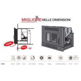 Inserto camino a pellet Montegrappa MIGLIO 8,5 Kw 4 stelle