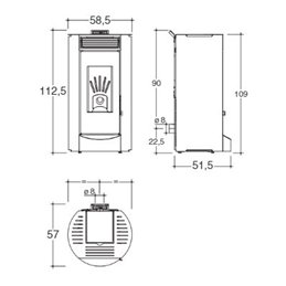 Stufa a pellet Caminetti Montegrappa LANDA E 10,9 Kw 5 STELLE