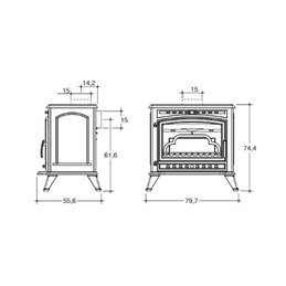 Stufa a legna Caminetti Montegrappa SERAPHINE RTC 12,0Kw