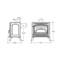 Wood stove Caminetti Montegrappa SERAPHINE RTC 12,0Kw
