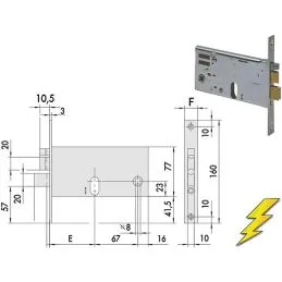 Serratura elettrica Cisa 14461 infilare per fascia h 77