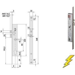 Serratura elettrica Cisa 14451 infilare per fascia h 77 