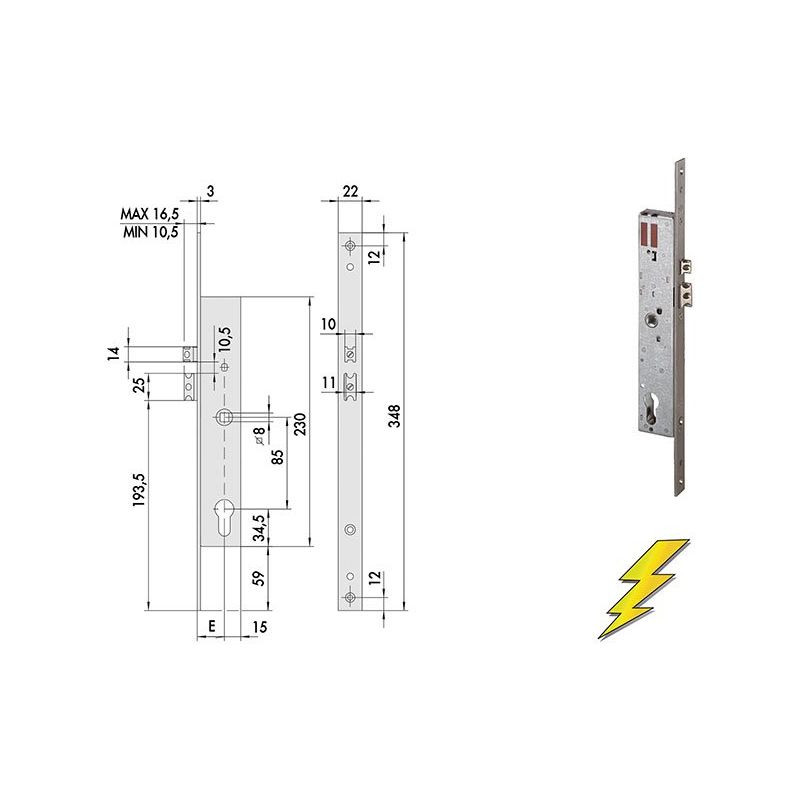 Electric lock Cisa 16205 for upright