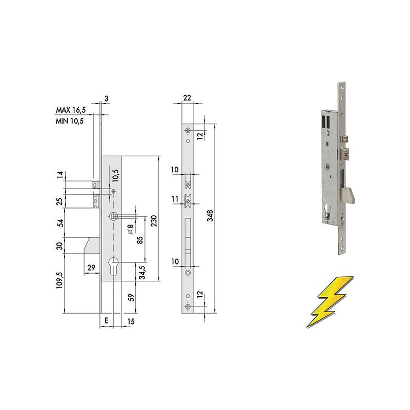 Cisa 16215 electric lock to insert for upright