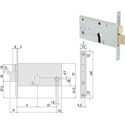 Serratura Cisa 44361 infilare per fascia h 77