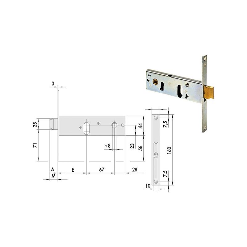 Cisa 44150 lock to insert for band h 44