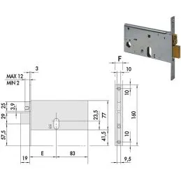 Serratura Cisa 44470 infilare per fascia h 77