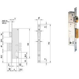 Cisa 44235 mortise lock for upright