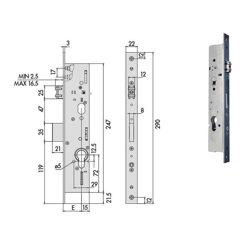 Cisa 49250 lock to insert for gear upright