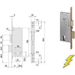 Serratura elettrica Cisa 12011 infilare per porte legno