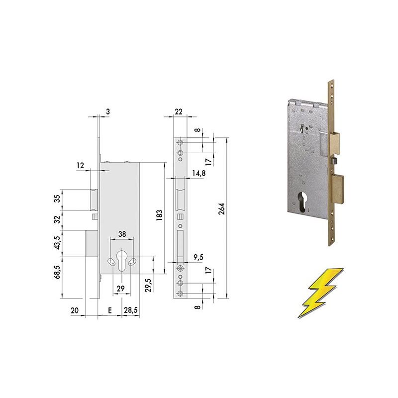 Cisa 12011 electric lock threading for wooden doors