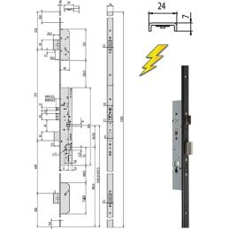 Cisa 19526 electric lock to insert multi-point MULTITOP