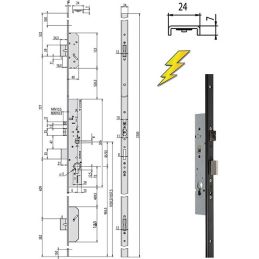 Serratura Elettrica 12V Da Infilare 17357 Cisa. Misura 100 mm.