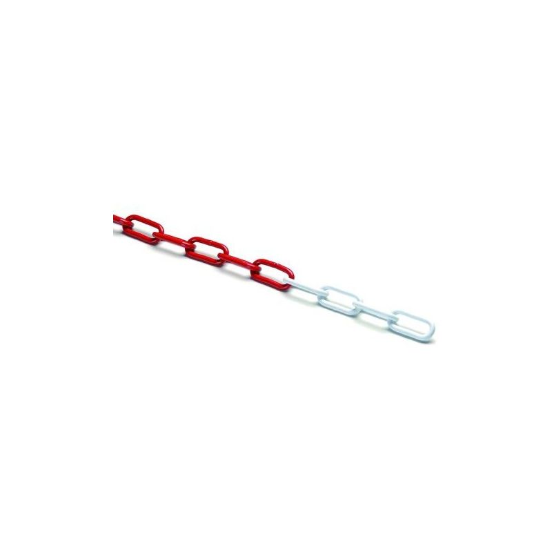 White / red two-tone steel chain (30m)