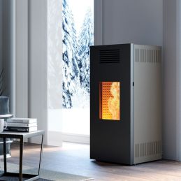 Pellet stove Caminetti Montegrappa NOIR MX16 ducted 3 motors 16Kw