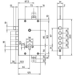 SERRATURA CISA B 6515 48 0 BLINDATA 4 CHIAVISTELLI (019532)