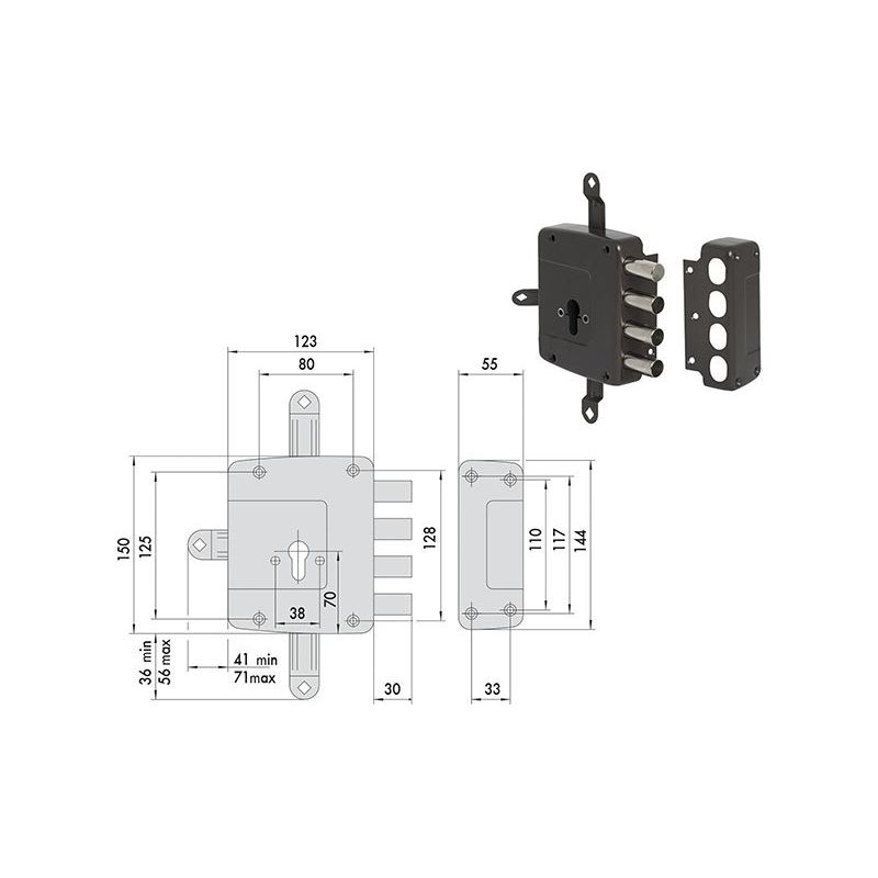 Safety lock to be applied CISA 56172 quintuple European cylinder