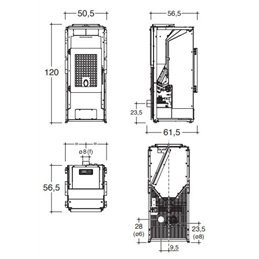 Stufa a pellet Caminetti Montegrappa BOLLA MP13 AUP 13Kw 5