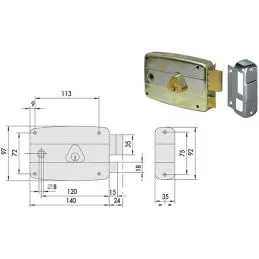 Cisa 50471 lock to apply for metal doors