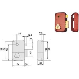 Serratura Cisa da applicare per porte di ferro serie 50571 - Profilock  Firenze