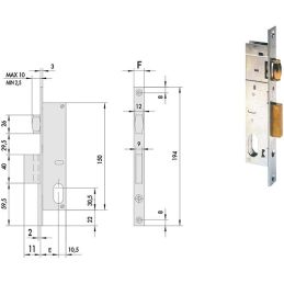 Cisa 44231 mortise lock for upright