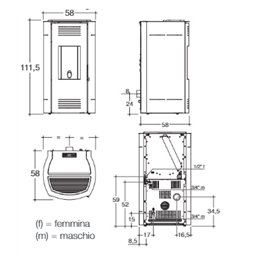 TermoStufa a pellet Caminetti Montegrappa BOLINA 18 Kw