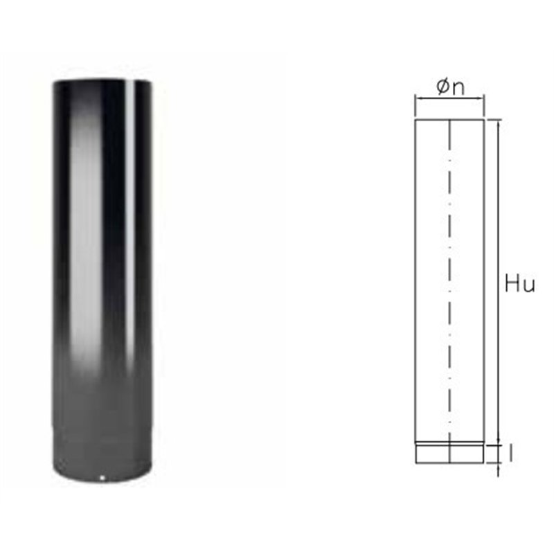 Tubo da 0,5 metro DWT5 in Acciaio smaltato nero DESIGN WOOD per