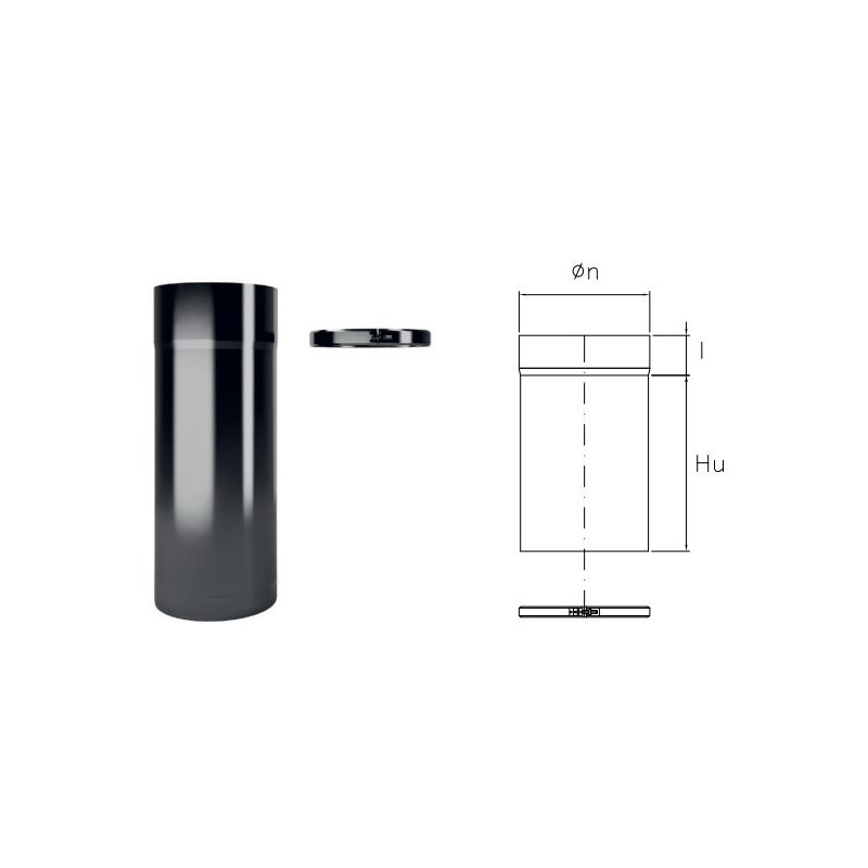 DWET telescopic tube element in black enamelled steel DESIGN