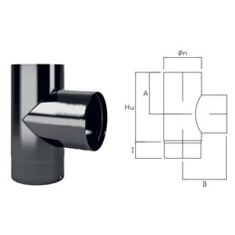 Raccordo a T 90° DWT9 in Acciaio smaltato nero DESIGN WOOD per