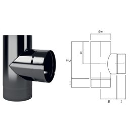Raccordo a T 90° DWT9 in Acciaio smaltato nero DESIGN WOOD per