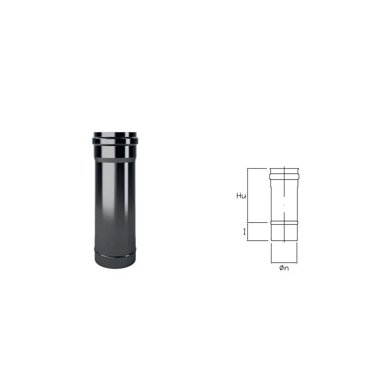 0.25 meter DTT2 pipe in black enamelled steel DESIGN TECH for