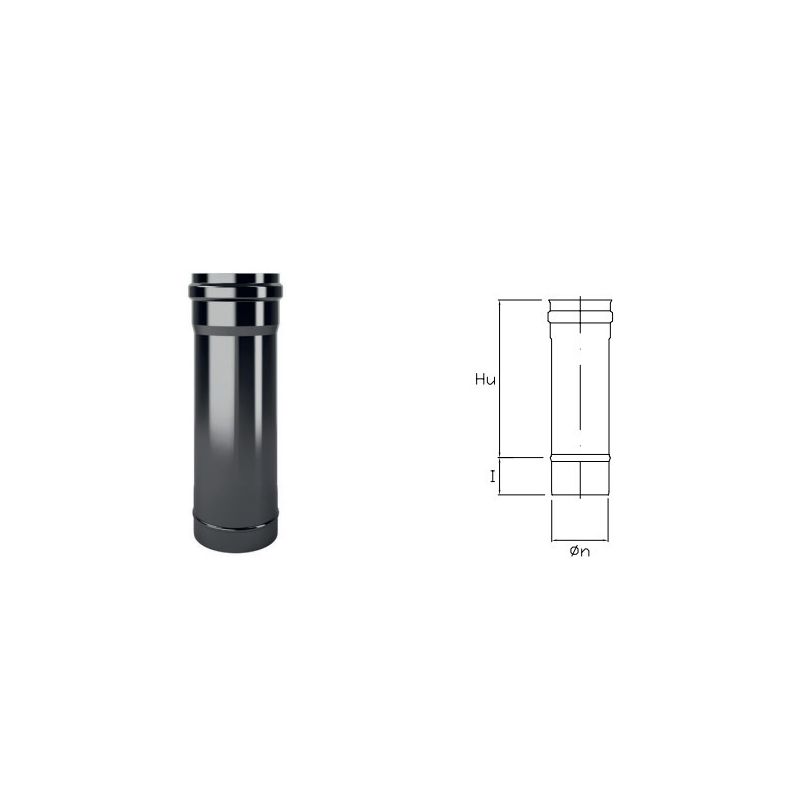 0.5 meter DTT5 pipe in black enamelled steel DESIGN TECH for
