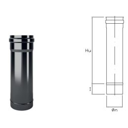 1 meter DTT1 pipe in black enamelled steel DESIGN TECH for pellet stoves