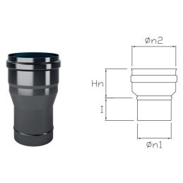 80-100 DTRCA oversize connection in black enamelled steel DESIGN TECH for pellet stoves