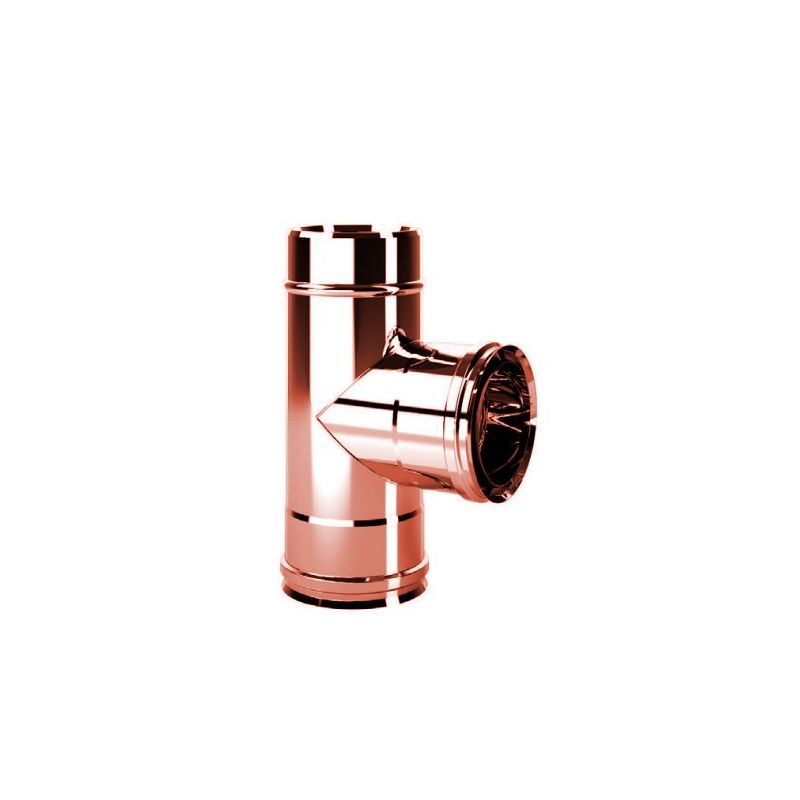 Tee 90 ° R1T9 ISO10 COPPER Double wall flue