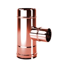 Tee 90 ° reduced single wall 80mm R1TR ISO10 COPPER Double wall flue